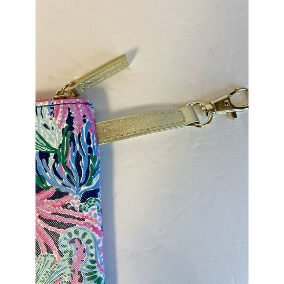 Lilly Pulitzer Multicolor Gold Detail Makeup Travel Zip Bag  Marine Coastal New - Picture 5 of 13